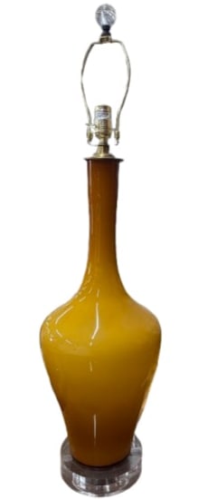 Lucite Lamp: Lucite Mid Century Modern Style Lamp Height 38" Width 38" Depth 12"