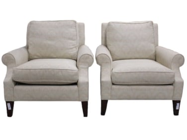 Pair of Upholstered Arm Chairs by Stickley Furniture