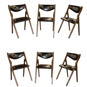 Mid Century Modern set of six Coronet folding chairs