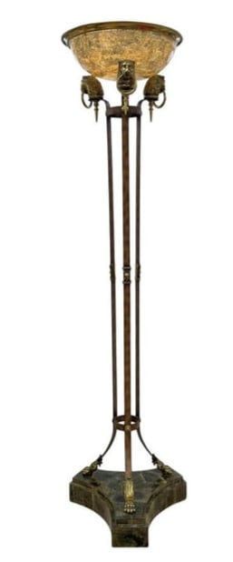 Maitland Smith Brass lion Torchiere floor lamp (1 of 3)