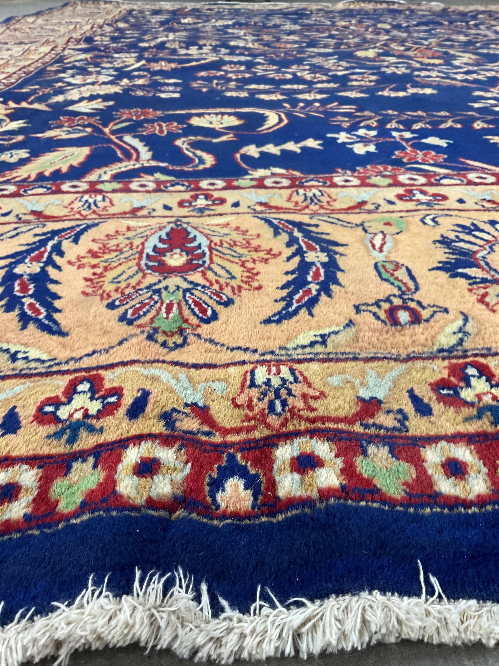 Persian Rug: blue. and peach 145" x 105"