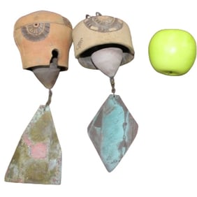 Paolo Soleri Ceramic bell wind chimes - set of 2