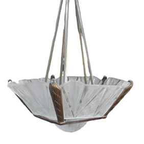French Art Deco Chandelier by Hettier Et Vincent Art Deco Chandelier
