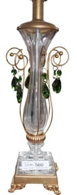 Schonbek Pirouette Swarovski Brass and Crystal Table Top Lamp