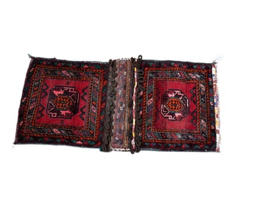 Hand Knotted Afghan Khorjin saddle blanket