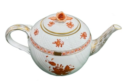 Herend Chinese Bouquet Rust Tea Pot