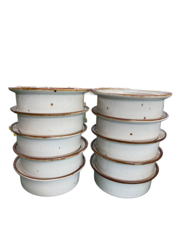 Dansk Designs "Brown Mist Soup Bowl" Set of Eight One with Chip: Dansk Designs "Brown Mist Soup Bowl" Set of Eight One with Chip 5"