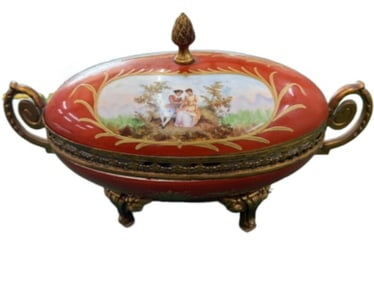 Sevre Porcelain Trinket Bowl