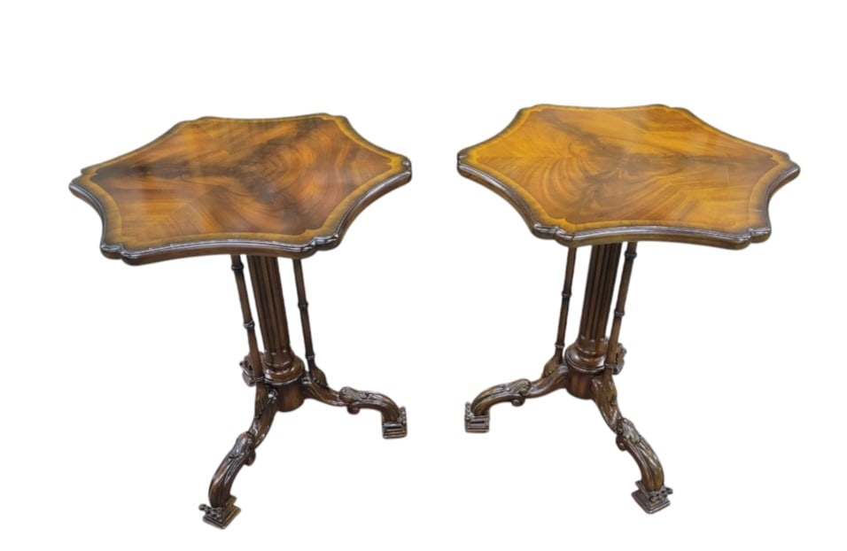 Pair of Maitland Smith Flame Mahogany End Table (1 of 6)