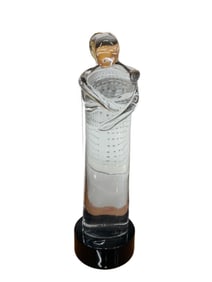Ogetti Glass statue of Embracing Couple,Signed by Mario Badioi