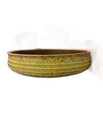 Yellow art Pottery Bowl Signed by Artist