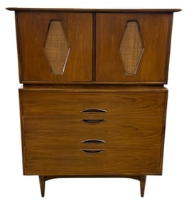 Kent Coffey Greenbriar Walnut Highboy Dresser
