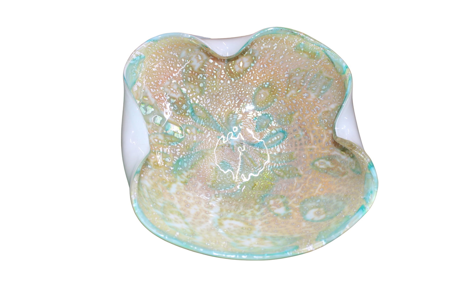 Murano Mid-Century Bowl: Mid Century Murano Bowl in excellent condition. the bowl measures 9.5" wide x 10" deep x 3.5" high at the highest point.