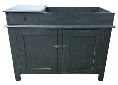 Primitive Black Painted Dry Sink