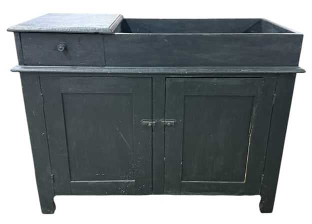 Primitive Black Painted Dry Sink (1 of 1)