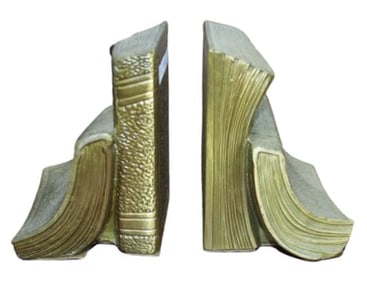 Pair of Bronze Bookends of "Books".