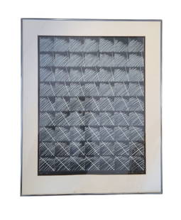 Modern Drawing Signed Illegibly: Modern drawing dated 1982 and signed illegibly. Measuring 22" inches by 27"framed.