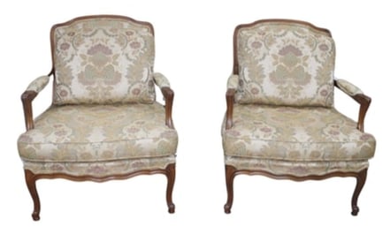 Louis XV Style Oversized Bergeres (Pair)