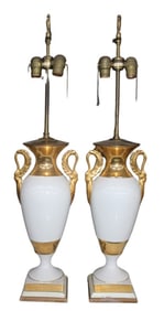 Warren Kessler Mid Century Swan Lamps