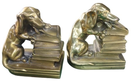 Brass Dachshund Weiner Dog bookends