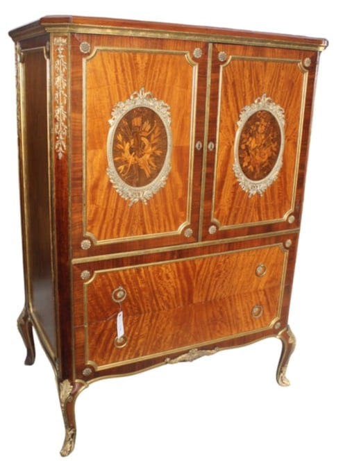 20th Century French Louis XV High Chest: 20th Century French Louis XV High Chest It is characterized by its elegant design, often featuring marquetry, ormolu mounts, and intricate details. Primarly of Walnut Wood with Satin inlays. The Oval 