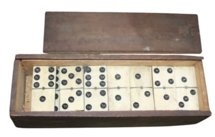 Antique Domino Set with Box