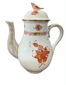 Herend Apponyi Orange Chinese Bouquet Teapot