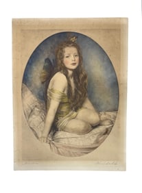 Chromolithograph titled "Psyche" by American artist William Sergeant Kendall.