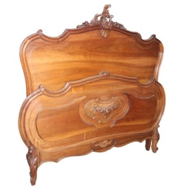 Antique French Bed with Cartouche