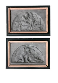 Cupid and Psyche "mythological story" Framed Plaster Cast (Pair)
