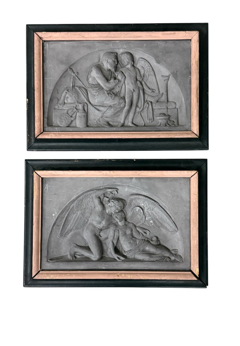 Cupid and Psyche "mythological story" Framed Plaster Cast (Pair) (1 of 1)