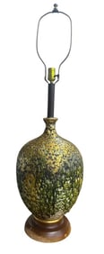 Early 20th Century Large Drip Glaze pottery Lamp.