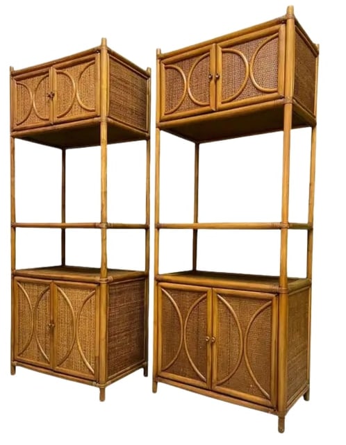 Pair of Mid-Century Pencil Reed Etageres (1 of 2)