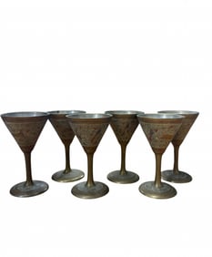 Vintage Brass Glass (SET OF SIX)