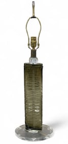 Mid Century Modern Smokey Glass Lamp