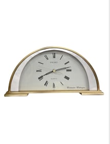 SEIKO Brass Half Moon Mantle Clock "Quartz" Westminster / Willington