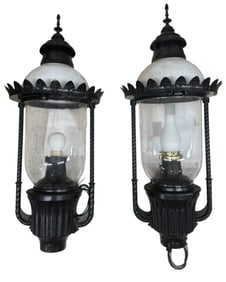 Pair of Large, Victorian-Style Electric Lanterns