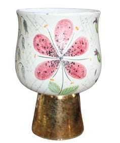 Baldelli Hand Painted Ceramic Lamp for Marbro, Italy, 1950's