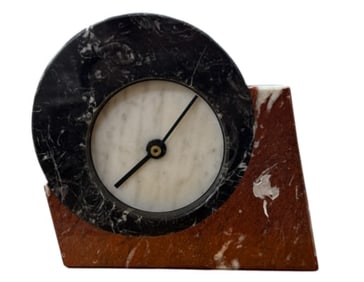 Italian Mid Century Modern Marble Clock 1980s