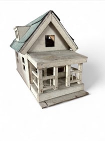 Antique Folk Art Wood Handmade Doll House c. 1920's