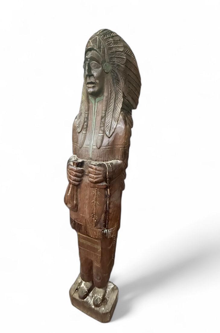 Life Size Carved Native American Figure (1 of 3)