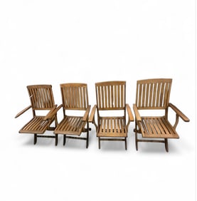 Teak Wood Folding Chairs (lot of 4)
