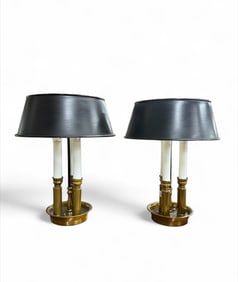 Vintage Stiffel Brass Bouillotte lamps (Pair)