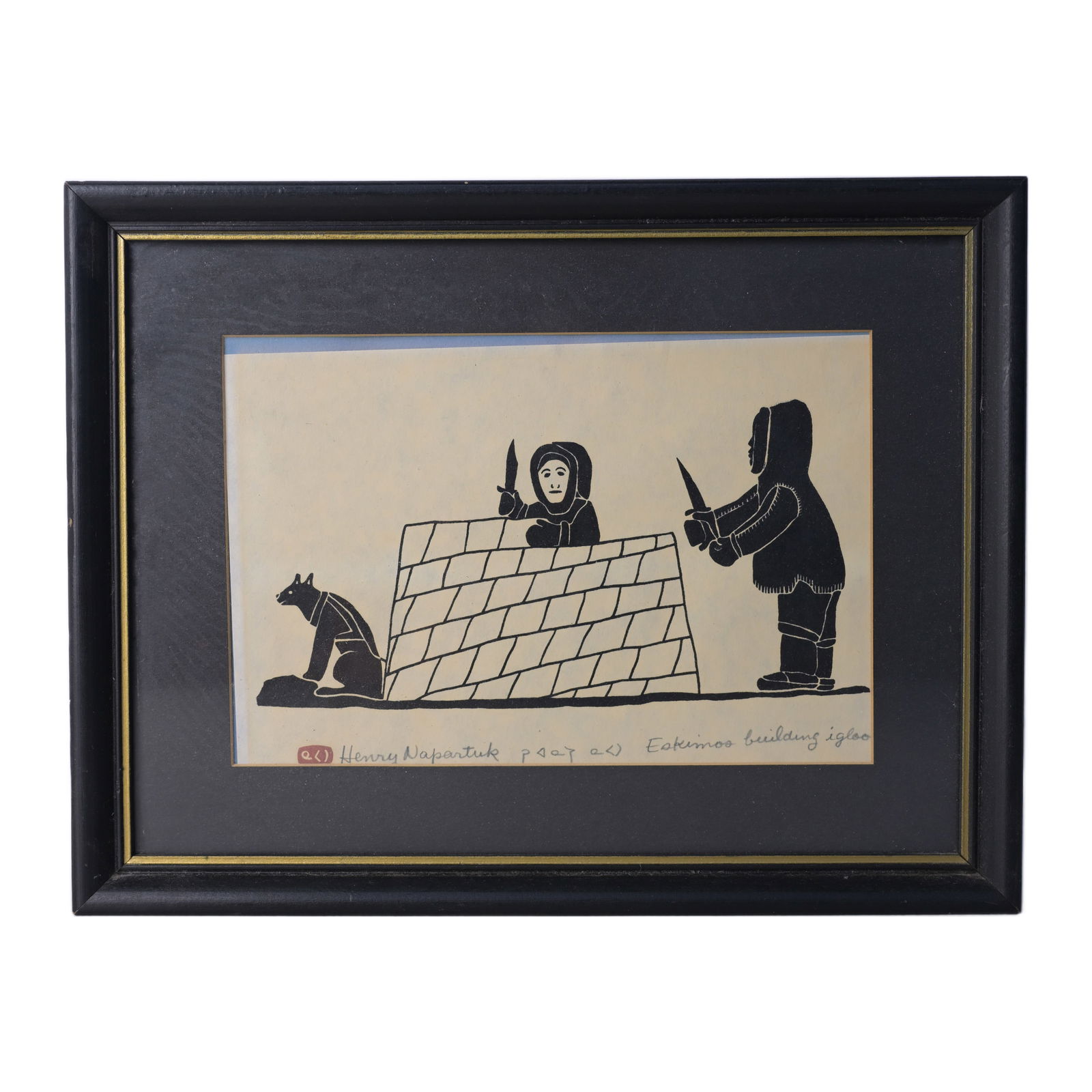 Eskimos Building Igloo Framed Print Henry Napartuk Intuit (1 of 5)