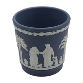 Wedgewood Portland Blue Porcelain Pottery Japserware Garden Pot 3013 Jug Made in England