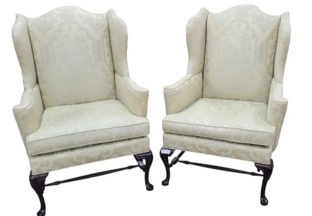 Pair of Hickory Wing Chairs (1 of 4)