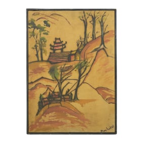 Vintage Japanese Painting Patagonia Signed May Lofig?