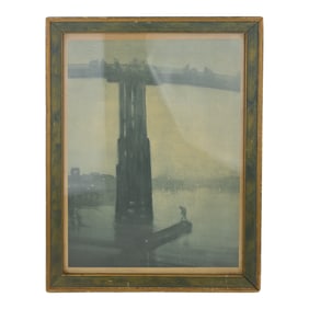 Nocturne in Blue, Old Battersea Bridge C. 1872-5 James Mcneil Whistler Lithograph Signed