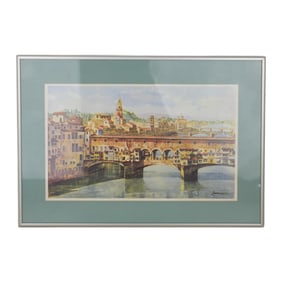 Brandeis Framed Wall Art Print Ponte Vecchio Venice Italy