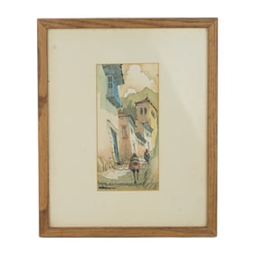 Vecsey Kalman Colomanus Signed Watercolor Cusco Peru South America